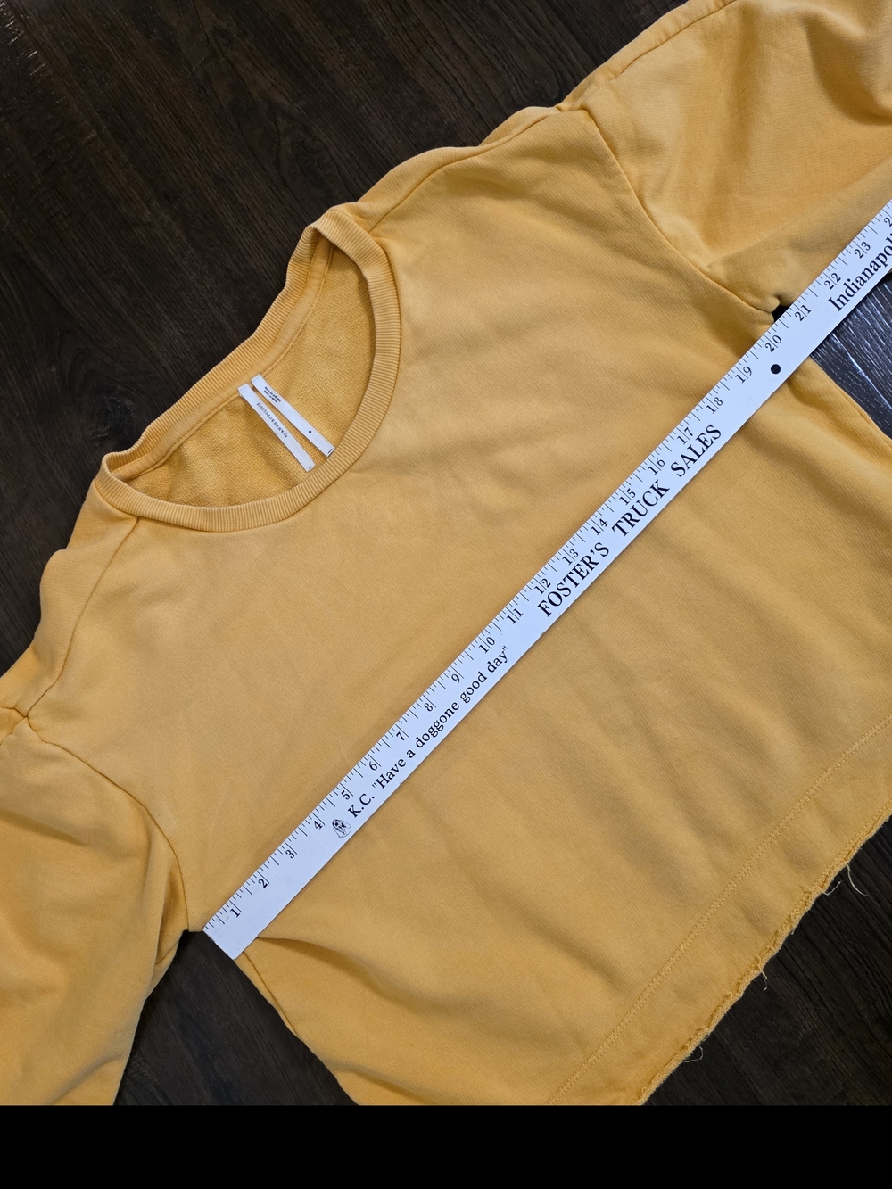 Anthropologie Sunlit Yellow Cropped Crewneck Sweatshirt - Picture 9 of 10